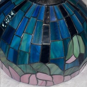 Stained Glass Dome Lamp Shade with Floral Design